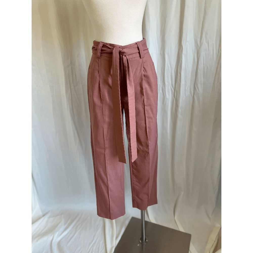 J. Crew Women's Cropped Belted Pleated Pocket Pants Pink Size 00